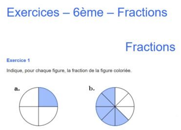 Exercice corrigé fraction - facile